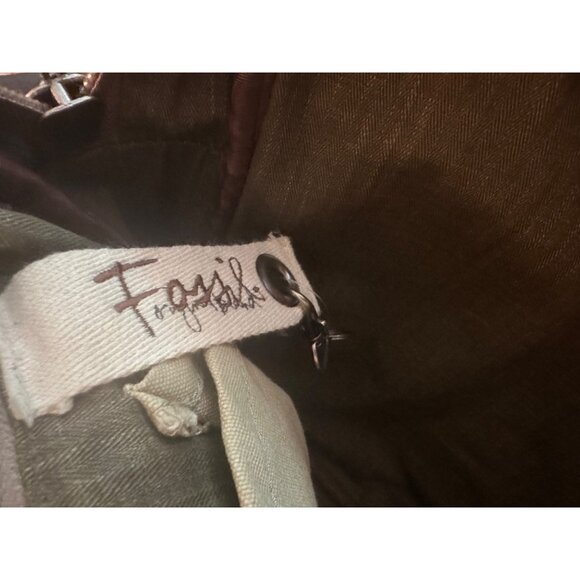 Vintage NWT Fossil Canvas Laptop Messenger Bag With Embroidered Crest Design - Picture 6 of 7